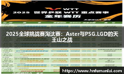 2025全球挑战赛淘汰赛：Aster与PSG.LGD的天王山之战